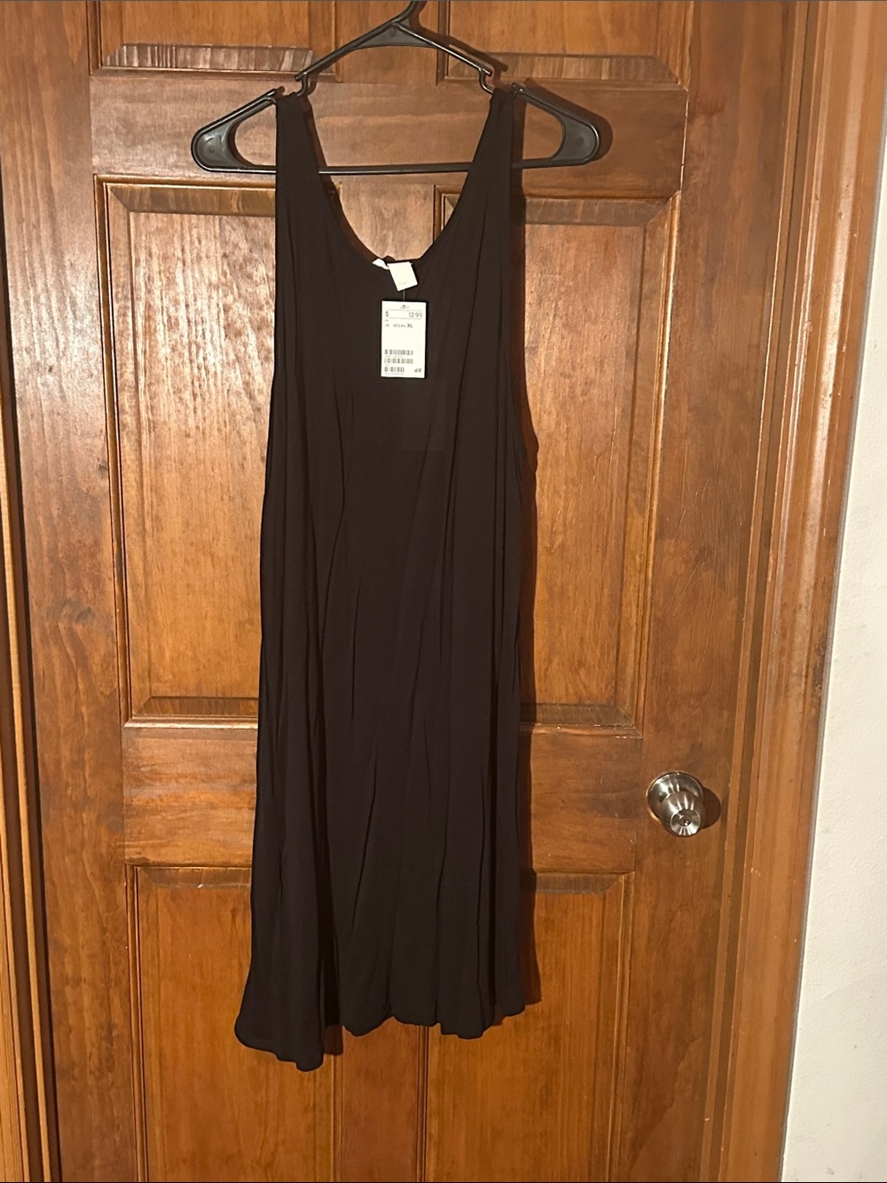 H&M Black Scoop Neck Midi Dress